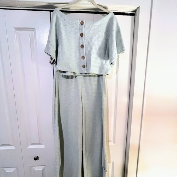 Free People Light Blue Wide Leg Pants - Picture 5 of 9